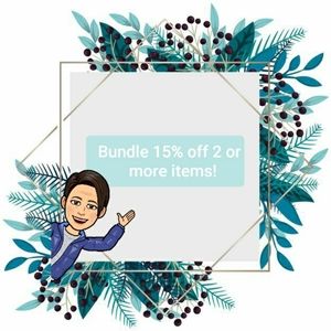Bundle 15% off 2 or more items! Enjoy!